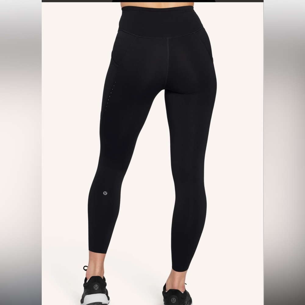 Lululemon Leggings Black- Fast And Free High Waisted; with Zippered Pockets